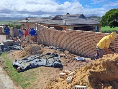 New Boundary Wall Construction, Nu Clear Fence and Paving Installation in Rheebok